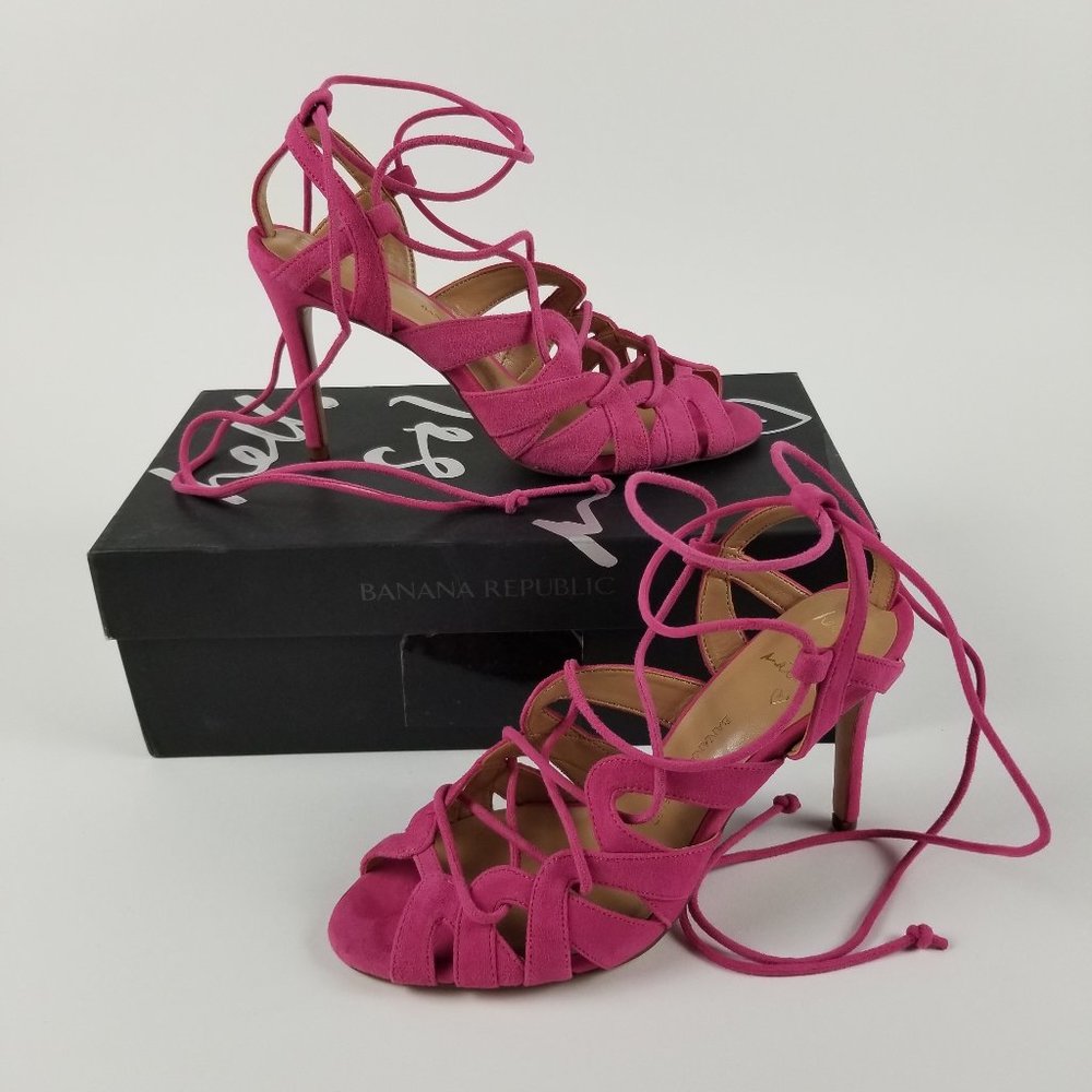 Banana Republic Julie Suede Lace-up Heeled Sandals